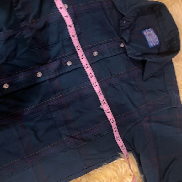 PENDLETON Forest green plaid virgin wool button down shirt - Picture 5 of 6